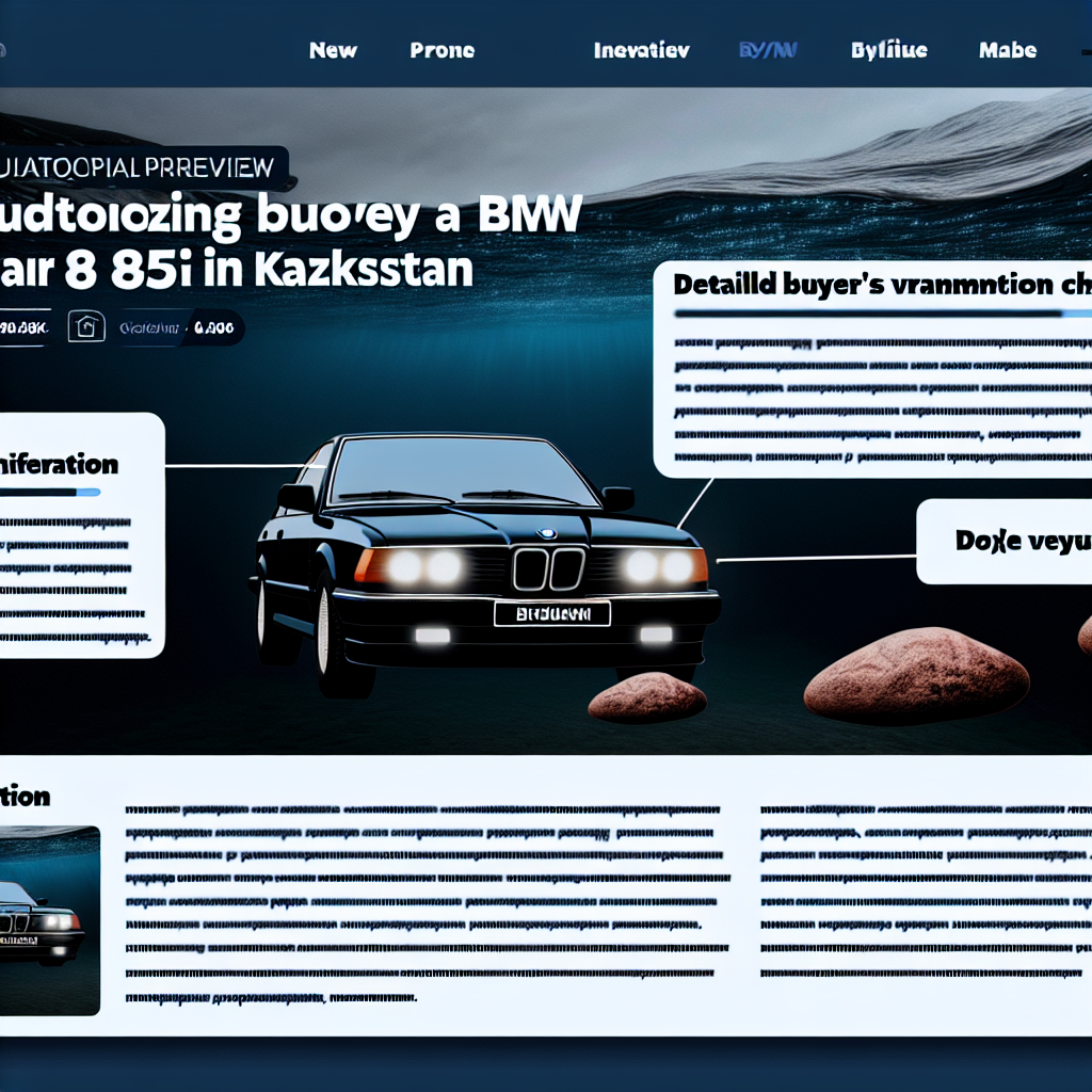 Выбираем BMW 850 в Казахстане: 7 главных подводных камней и подробный чек-лист покупателя